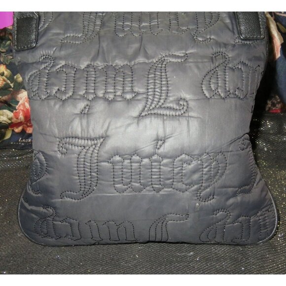 Juicy Couture Black Quilted Logo Stitched Crossbody Messenger Handbag - Picture 2 of 10